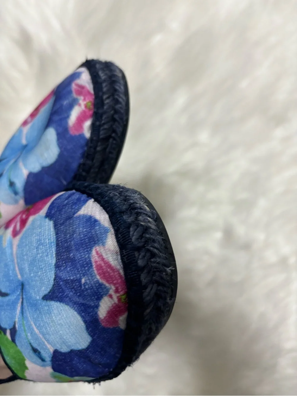 Blue Floral Espadrille Slip-Ons‎
